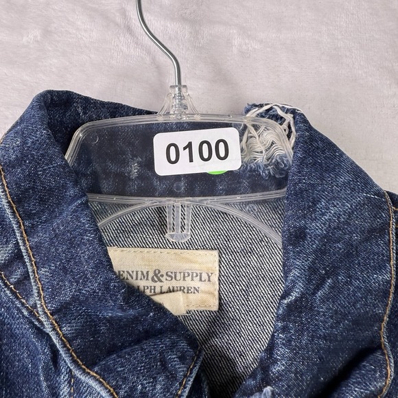 Ralph Lauren Denim & Supply Distressed Rip & Jean Jacket Womens Medium 2 Tone - Picture 16 of 16